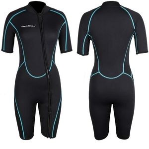3mm Shorty Wetsuit Womens(XS) Full Body Diving Suit Front Zip Wetsuit